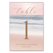 Numéro De Table Mariage sur la plage au coucher du soleil (Dos)