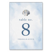 Numéro De Table Mariage sur la plage Coquillage bleu (Par défaut)