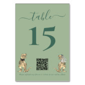Numéro De Table Mariage sur le thème des dinosaures Code QR Vert S (Dos)
