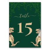 Numéro De Table Mariage sur le thème des dinosaures Vert (Dos)