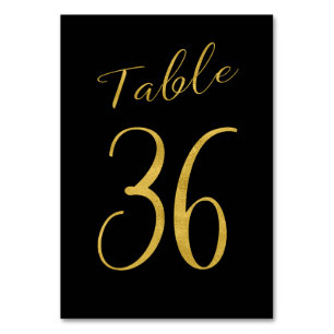 Numéro De Table Mariage table numéro or parties scintillant noir é