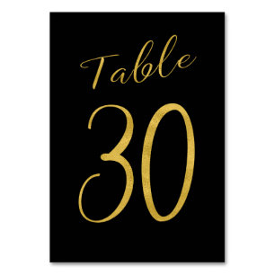 Numéro De Table Mariage table numéro or parties scintillant noir é