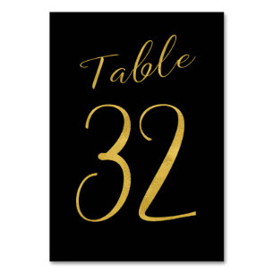 Numéro De Table Mariage table numéro or parties scintillant noir é