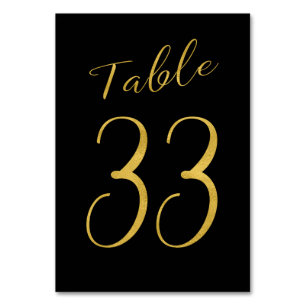 Numéro De Table Mariage table numéro or parties scintillant noir é