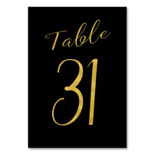 Numéro De Table Mariage table numéro or parties scintillant noir é