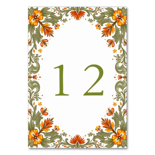 Numéro De Table Mariage Talavera Vert Fiesta Mexicaine (Par défaut)