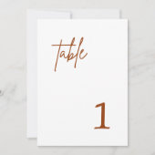 Numéro de table Mariage Terracotta Orange Brûlé (Devant)