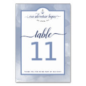 Numéro De Table #Mariage Thématique Aquarelle Bleu Acier de la Mar (Par défaut)
