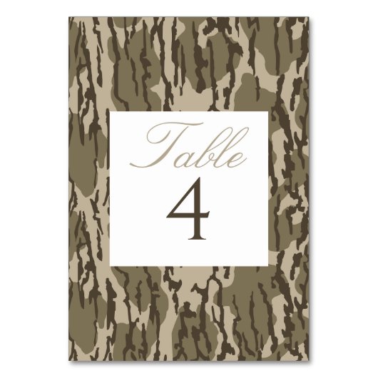 Numéro De Table Mariage Thème Chasse Camo Terres Basses (Par défaut)