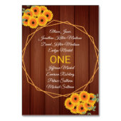 Numéro De Table Mariage Tournesol Rustique (Par défaut)