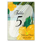 Numéro De Table Mariage tropical moderne | Personnalisez (Dos)