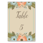 Numéro De Table Mariage Tropical sur la Plage (Dos)