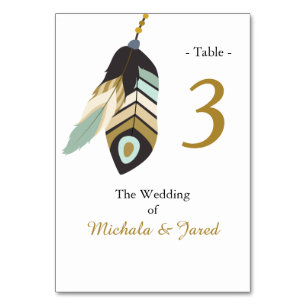 Numéro De Table Mariage turquoise