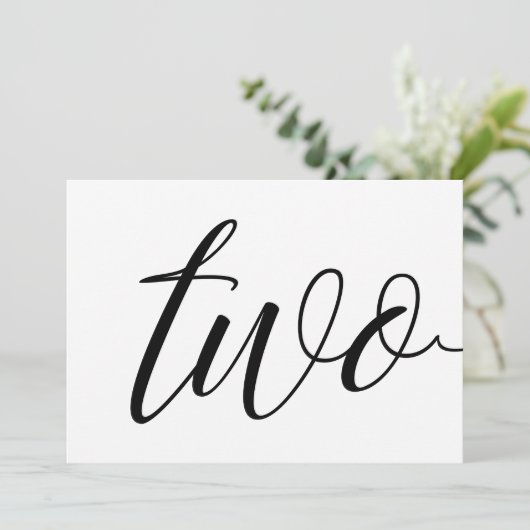 Numéro de table mariage - Typographie de luxe - No (Debout devant)