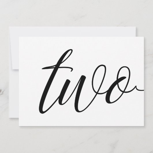 Numéro de table mariage - Typographie de luxe - No (Dos)