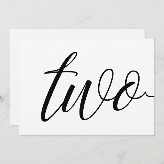 Numéro de table mariage - Typographie de luxe - No (Devant / Derrière)