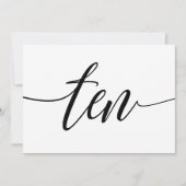 Numéro de table mariage - Typographie de luxe - No (Devant)