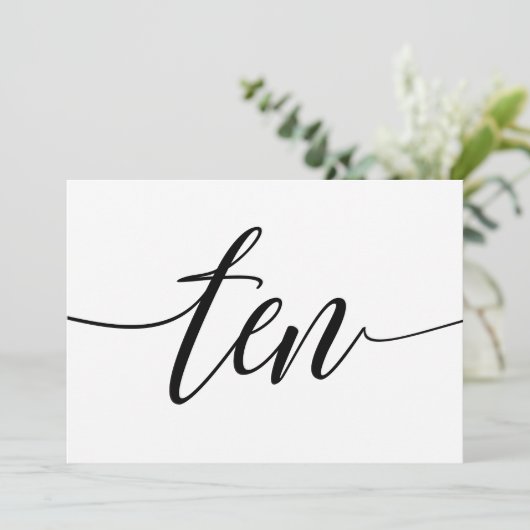 Numéro de table mariage - Typographie de luxe - No (Debout devant)