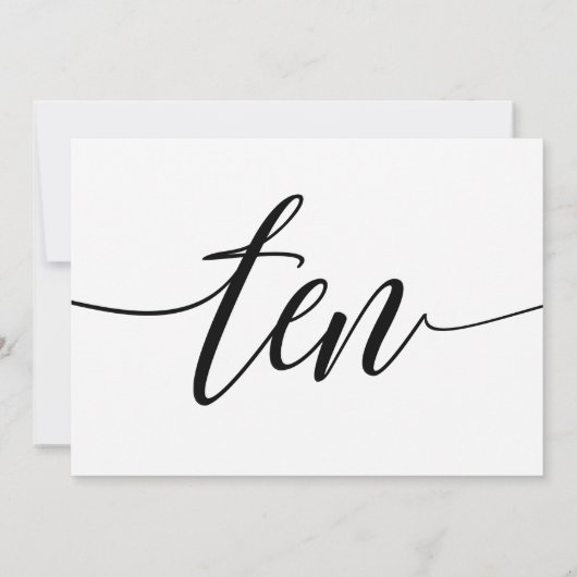 Numéro de table mariage - Typographie de luxe - No (Dos)