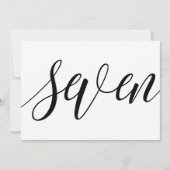 Numéro de table mariage - Typographie de luxe - No (Devant)