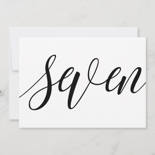 Numéro de table mariage - Typographie de luxe - No (Dos)