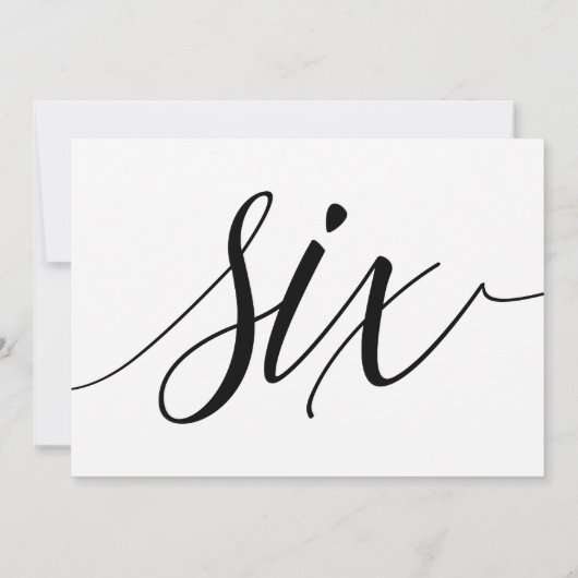 Numéro de table mariage - Typographie de luxe - No (Dos)