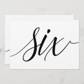 Numéro de table mariage - Typographie de luxe - No (Devant / Derrière)