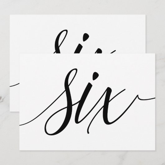Numéro de table mariage - Typographie de luxe - No (Devant / Derrière)