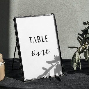 Numéro De Table Mariage typographie minimaliste simple moderne