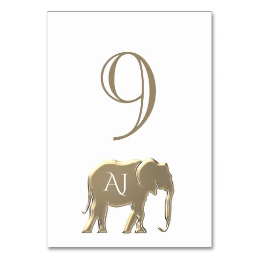 Numéro De Table Mariage Unique Monogramme (Dos)