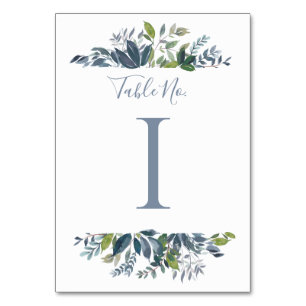 Numéro de table mariage Vert bleu azur 1