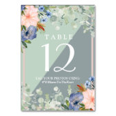 Numéro De Table Mariage vert de pêche bleu foncé (Dos)