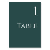 Numéro de table mariage - vert émeraude et blanc - (Dos)