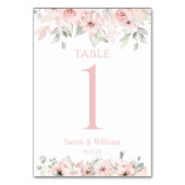 Numéro De Table Mariage vert Eucalyptus Pony Rose Bleu (Dos)