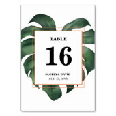 Numéro De Table Mariage vert feuille Monstera (Par défaut)