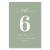 Numéro De Table Mariage vert feuille simple couleur solide (Dos)