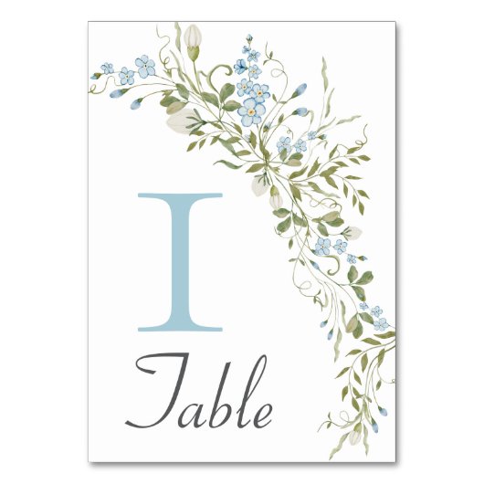 Numéro De Table Mariage vert Fleur sauvage bleu printemps (Par défaut)