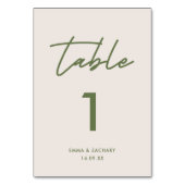 Numéro De Table Mariage vert gris minimaliste (Par défaut)