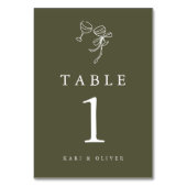 Numéro De Table Mariage vert HEIDI (Dos)