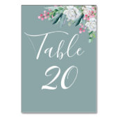 Numéro De Table Mariage vert Sage été (Dos)