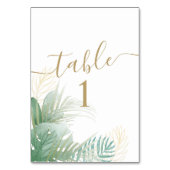 Numéro De Table Mariage vert simple (Dos)