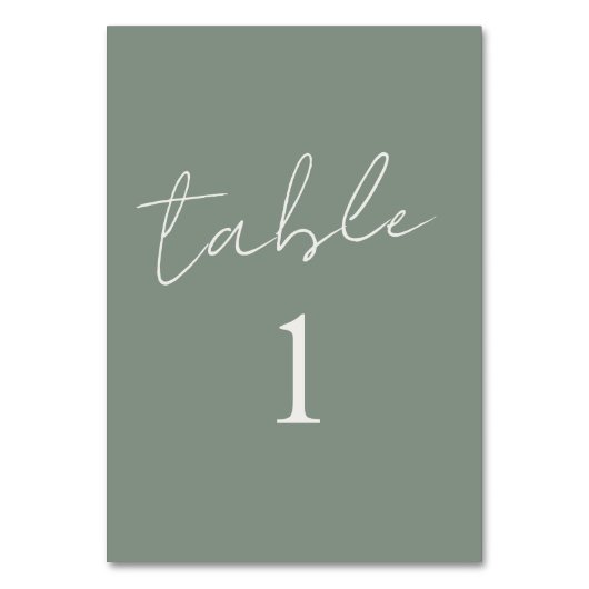 Numéro De Table Mariage vert simple (Par défaut)