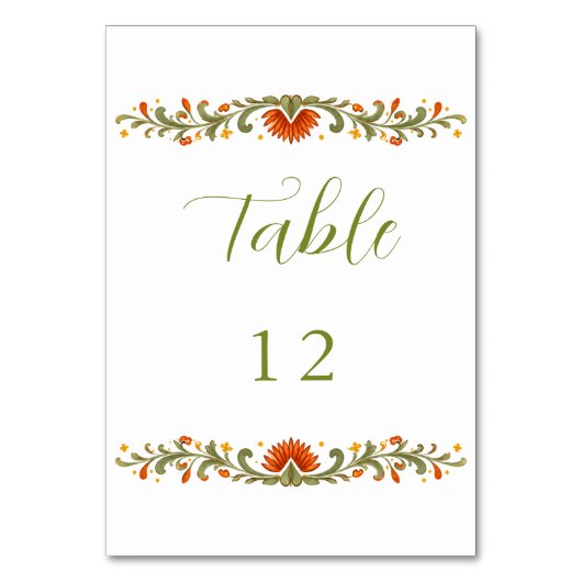 Numéro De Table Mariage vert Talavera Fiesta mexicaine (Par défaut)