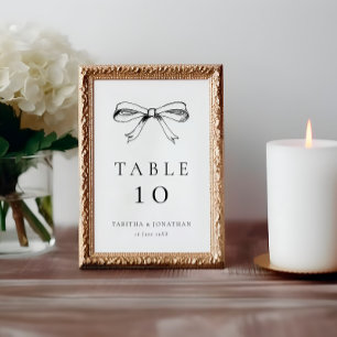 Numéro De Table Mariage Vintage à main noire