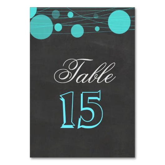 Numéro De Table Mariage vintage Chalkboard bleu lanterne (Dos)