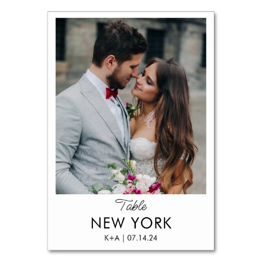 Numéro De Table Mariage Voyage Destination Photo & Nom (Dos)