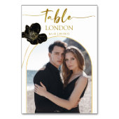 Numéro De Table Mariage Voyage Nom de destination Photo White Gold (Par défaut)