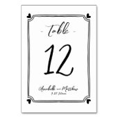 Numéro De Table Mariage Whimsical tiré à la main (Dos)