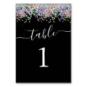 Numéro De Table Mariages élégants Parties scintillant holographiqu (Dos)