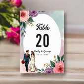 Numéro De Table Mariée romantique et Mariage d'aquarelle de chambr